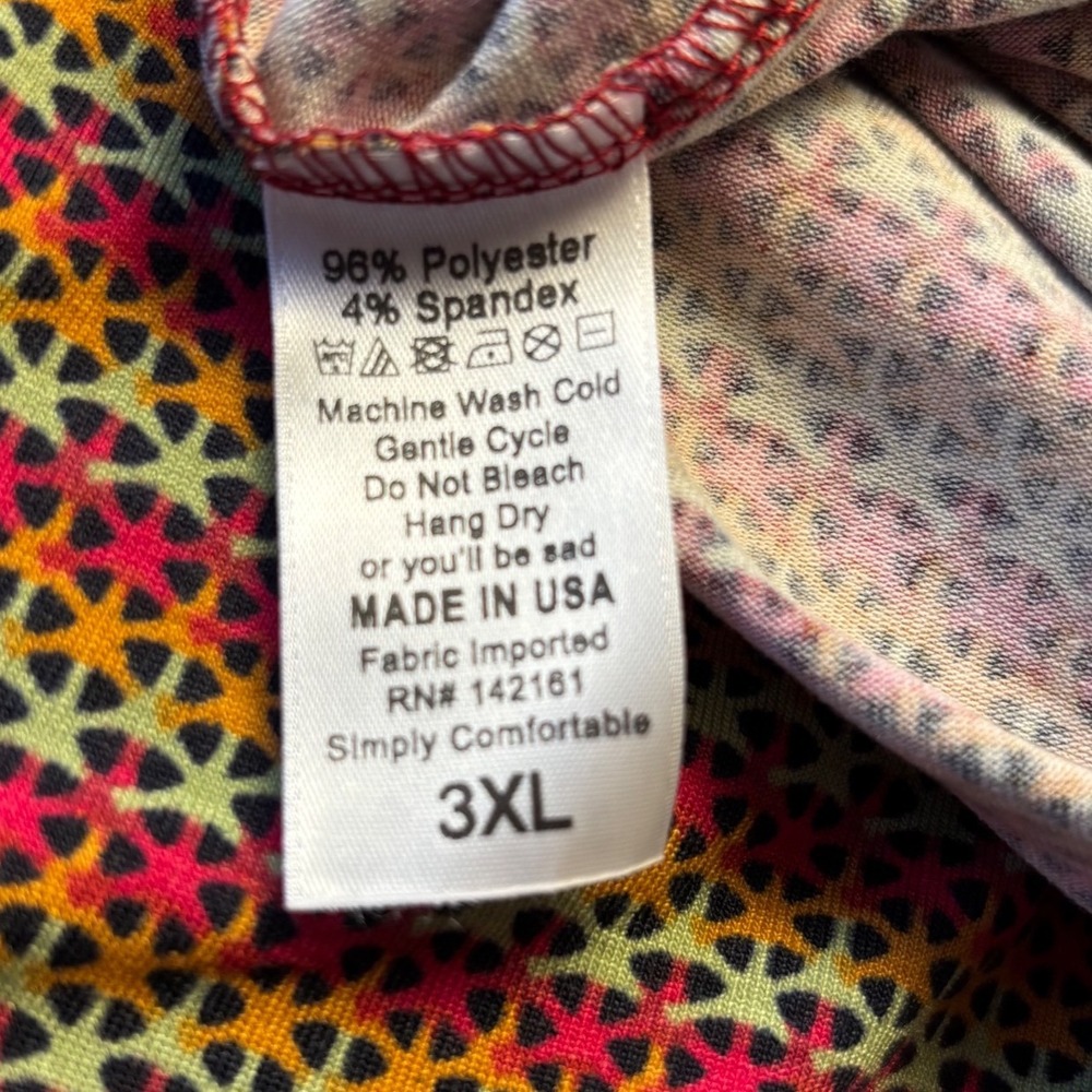 LuLaRoe Womens Dress Size 3XL Carly Black Geometric Stripes 3X Made in USA NWT - Picture 5 of 5